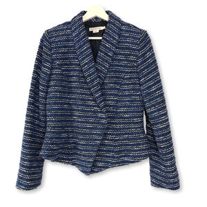Pendleton Blue White Striped Tweed Blazer Jacket Size 6